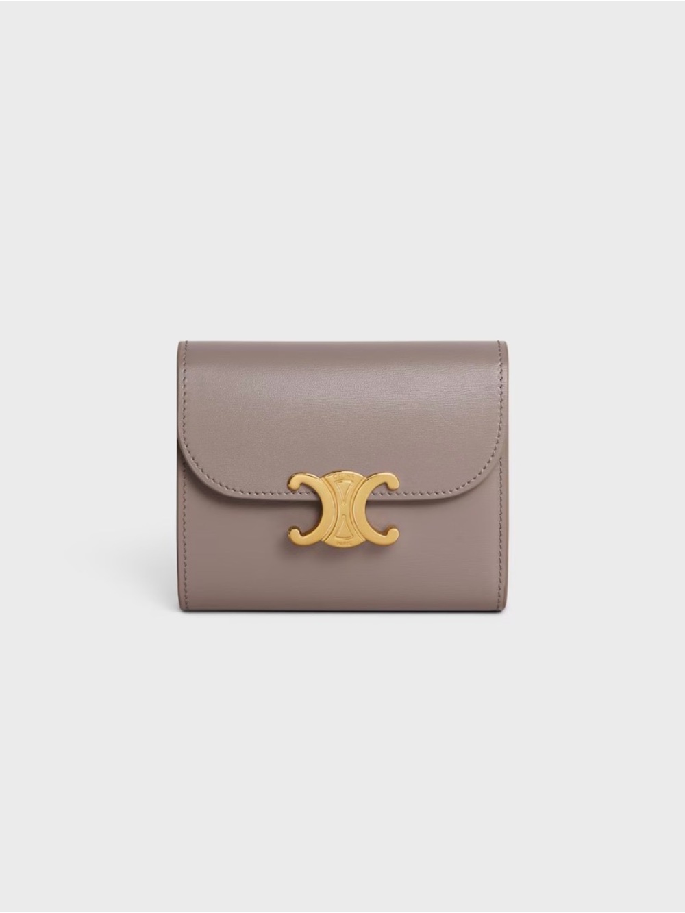 💯Authentic Celine Small Triomphe Compact Leather Wallet
